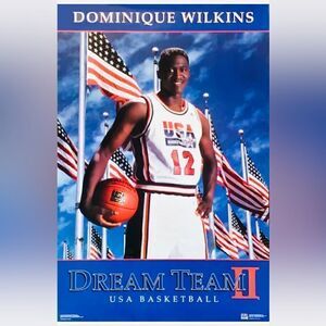 Vintage 1994 Dominique Wilkins Dream Team II Deadstock Sealed Wall Poster